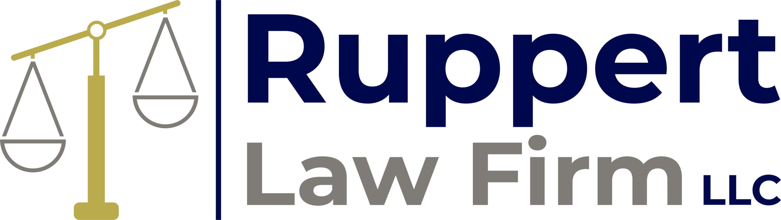 Ruppert Law Firm LLC logo with scales of justice